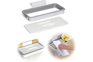 Soporte portátil para bolsas de basura con tapa, para colgar bolsas de basura de cocina, estante de almacenamiento (1 paquete)