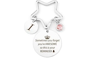 BOMEON Keyring For Women Charm Lettre Alphabet A-Z Inspirational Gifts For Women Friendship Gifts For Friends Family Girlfriend