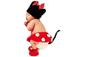 SAMGU Newborn Photography Prop Baby Costume Cute Crochet Knitted Hat Cap Girls Boys Nappy Shoes