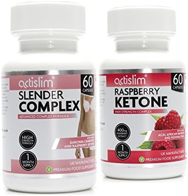 New Actislim Slender Complex and Raspberry Max Dual Pack, The Perfect Weight Loss Supplement for Women, 120 Capsules - 1 Month Supply, 100% Suitable For Vegetarians, Free 7 Day Plan With Every Order