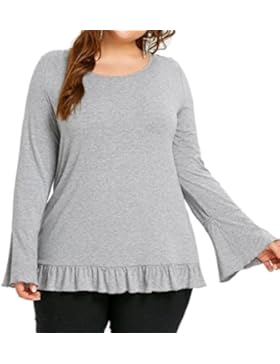 Honestyi Damen Blusen, Große Größe Frau Elegant Vintage Spitze Hemd Lange Ärmel Beiläufig Hemd Oberteile Bluse...