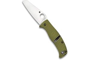 SPYDERCO Caribbean SHEEPFOOT Fastening Knife, Yellow/Black, 12.5cm Handle