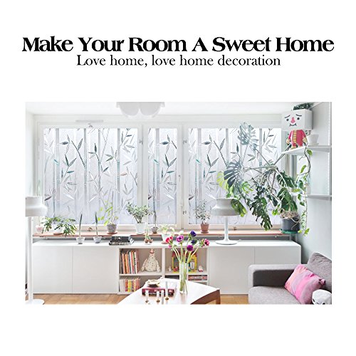 Rabbitgoo® 3D Statisch Haftende Fensterfolie Dekorfolie Sichtschutzfolie Fensterschutzfolie Anti-UV Upgrade Version 90*200cm - 2