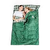 Sac de Couchage Double Grand Froid - Détachable Sac de Couchage 2 Personnes Adulte 3 Saisons de Flanelle de Coton, Confortable et Chaud pour Camping, 145 * 220cm, Température Confort :5-15℃