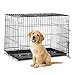 Produktbild Relaxdays 10023299_60  Hundekäfig faltbar, Auto Transportbox, Welpenkäfig,  für  große Hunde, Metall Gitterbox mit Schale, XL, schwarz