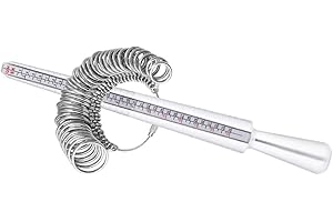 CHUER Calibro per Anelli, Ring Sizer Scale di Misura Strumenti per Misurare Gli Anelli Diametri Strumenti di Dimensionamento delle Dita UK,US,EU Metal Steel Misuratore Anelli Fidanzamento