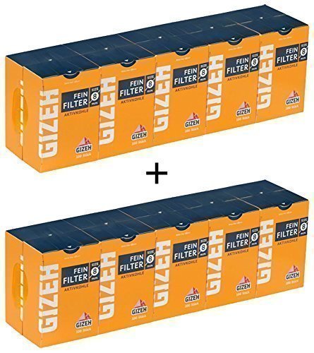 GIZEH Feinfilter Aktivkohle 8mm / 20er (Filter, Zigarettenfilter)