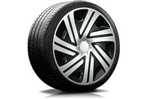 AUTOTEPPICH STYLERS 16 Zoll Radkappen Radzierblenden universal – CYRKON (Schwarz-Silber) in verschiedenen Größen für Fast alle PKW!