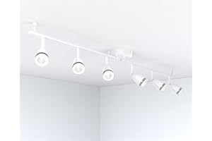 NATIONAL LIGHTING Saxby Lighting Amalfi six spotlight bar, Gloss White Finish, for Living Room, Kitchen, Bedroom