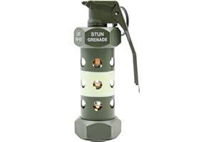 Zhongren Airsoft Flashlight Tactical Army Hand Grenade Military Realistic Toy Model Outdoor Camping Emergency Light for Paintball Combat CS Battle Game Cosplay Field Training (with Flashing Light)