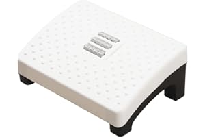 ZAHRRAMARI Reposapiés ergonómico Oficina - Reposapiés escritorio - Apoya pies con superficie masaje - Soporte para pies (Blanco y Negro)