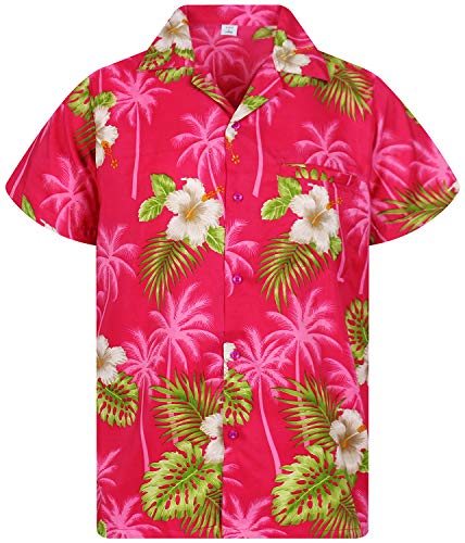 Funky Camisa Hawaiana, SmallFlower, Pink, L