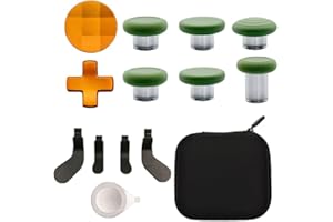 Hzxkqmil Levette in Metallo per Xbox Elite Series 2 Controller, 13 in 1 Accessori Sostituzione di 6 Joystick 4 Pagaie Posteriori 2 D-Pads con 1 Strumento di Regolazione, Verde + Arancione