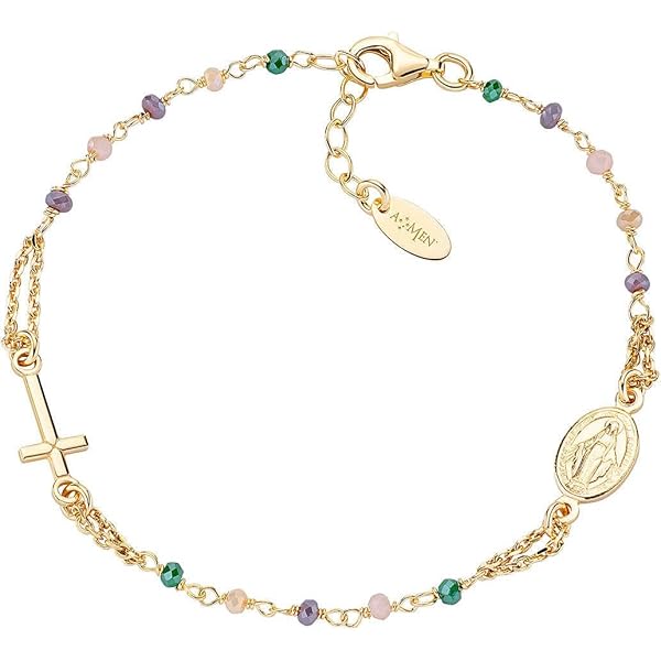 Pulsera AMEN Plata 925 Rosada Y Cruz Zirconada | Venta Online En