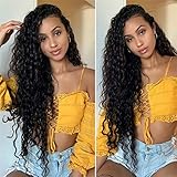 √ Peluca de pelo humano natural brasileño rizado sin procesar, con encaje frontal, pelo humano de color negro natural, se puede teñir, colorear, restaurar, rizar o arrugar como quieras.