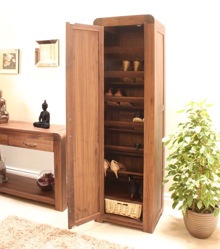 Bentley Walnut Furniture Tall Shoe Cupboard