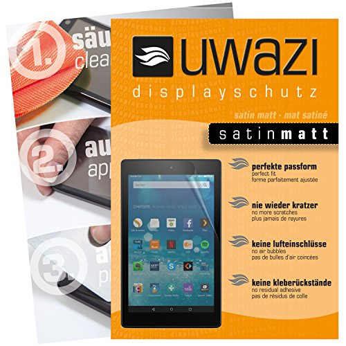 uwazi I 3x Film protection satiné mat pour Amazon Fire HD 8 (type 2017) Film de protection d'écran I Film de protection I Film anti-empreintes digitales I Anti rayures