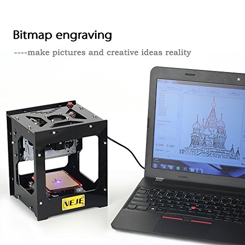 KKmoon 1500mW 350DPI Mini USB Laser Graviermaschine Lasergravierer Carver Hochgeschwindigkeit Automatische DIY Druck Engraving Carving Maschine Gravur Schnitzmaschine Off-line Betrieb mit Schutzbrille - 6