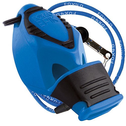 Fox 40 Epik - Fischietto CMG (con gommino per l'imboccatura) con cordino da collo, Blue