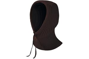 Rayson Gorro de Punto Invierno Mujer con Cierre de Cordón Cálido Sombrero con Bufanda Unisex Pasamontañas para Esquí al Aire Libre