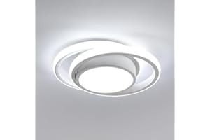 Lumiup Modern LED Ceiling Light, Modern Close to Ceiling Light Fixture with 6500K Cool White Light, Indoor Round LED Ceiling Light for Bedroom, Hallway, Living Room, Dining Room