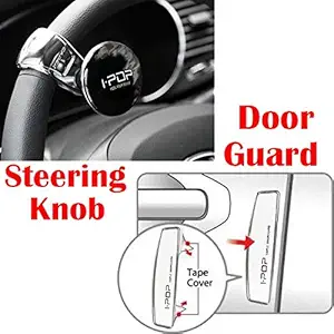 Riderscart I-Pop Car Steering Knob Door Guard with I-POP Car Door Guard with 3M Sticker for Honda City