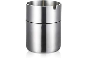 Chingde Edelstahl Aschenbecher, Aschenbecher Draußen, Metall Aschenbecher, Aschenbecher Wind, Auto Aschenbecher für Garten, Büro, Haushalt (Klein)