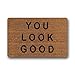 Produktbild NFfreeL Entrance Doormat You Look Good Bathroom Living Room Kitchen Area Rug Floor Mat Door Mats Inside/Outside Home Decor 23.6"(L) x15.7(W)-Perfet Gift