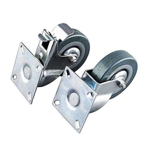 HOMFA 4X Ø 75mm Schwerlastrollen Transportrollen Lenkrollen /Bremse+Lenk - 6