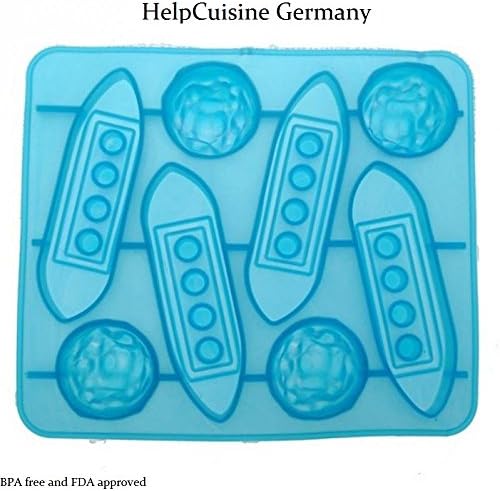 HelpCuisine® 2 pcs Titanic ice Cube Tray, Easy-Release, Flexible, Cold Drinks, Cocktail and Chocolate; BPA Free, Stackable Durable & Dishwasher Safe