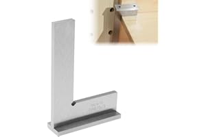 GVIVEJ Equerre a Chapeau, Équerre de menuisier 100 x 70 mm, Équerre Combinée à 90 ° avec Base, Blocs d'angle Droit pour Equerre Menuisier de Précision DIN875/2