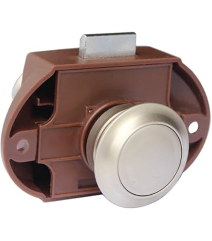 Serratura A Barra Girevole Per Porte - Per Armadi, Bagni E Roulotte | Metallica Nichelata Sinistra