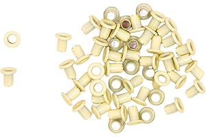 ‎CRAFTELIER Craftelier - Set mit 50 Mini-Metallic Ösen Ideal für Scrapbooking und Bastelarbeiten | Geeignet für verschiedene Materialien | Größe Innendurchmesser 3 mm und Außendurchmesser 5 mm - Farbe Pastellgelb