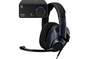 EPOS H6Pro Closed Back + GSX 300 Audio Gaming Bundle for Windows and PC, lift-to-mute mic, Lightweight gaming headset with Audio DAC for improved sound, 7:1 surround, Bass Boost