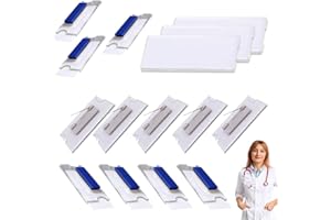 NOLACE Placa Identificativa Personal 10 x Placas Identificativas Personal Aluminio con Pasador Imán Chapa Identificativa Trabajo Nombre con Imán Etiquetas Identificativas Magnéticas para Personal Uniforme