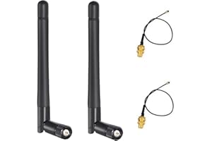 KHIYQILO Antenne WiFi 2.4GHz 3dBi Connecteur SMA IPEX pour Routeur WiFi Carte Réseau sans Fil Sécurité Caméra IP Vidéosurveillance Moniteur Bluetooth