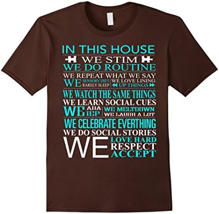 Men's We Stim Routine Love Hard Respect Autism Awareness Tshirt Large Brown
