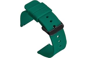 Shieranlee Silicone 14MM 16MM 18MM Silikon Uhrenarmband mit Edelstahl Silberne Schnalle, Schnellverschluss