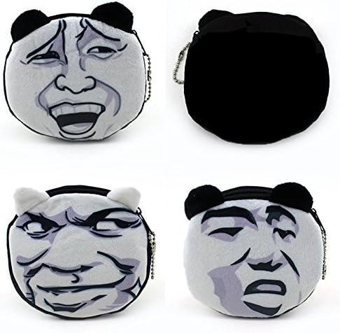 Funny Expression Plush Wallet Purse Hand-Painted Girls Headset Card Bag (4pcs pack)