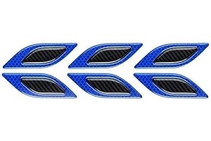 6 Piezas Pegatinas Reflectantes Universales, MoreChioce Calcomanías Reflectantes de Visibilidad Pegatina Cinta de Advertencia Reflectante para Coche,Motocicleta,Negro Interior + Azul Reflectante