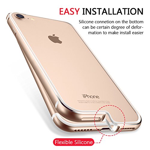 Humixx iPhone 8 Funda  iPhone 7 Funda   Frame  Marco de Dise  o Minimalistic con Silicona Interior y Parachoques de Metal Proteccion Ligero Cubierta para iPhone 7 8 Extre Series 