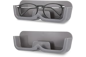 LongHoneySong 2 Stück Brillenhalter Wand Sonnenbrillen Aufbewahrung Brillenaufbewahrung Brillen Aufbewahrungsbox Sonnenbrillen Etui Auto (Grau)