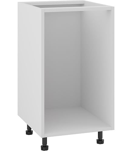Küchenschrank LUGO Unter Spüle – 80x52,8x82 Cm, Acrylfront Weiß, Grifflos, Verstellbare Füße