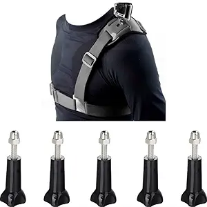 Quikprof Shoulder Strap and 5piece Screw Combo for Gopro Hero, SJCAM, Yi & Other Action Cameras