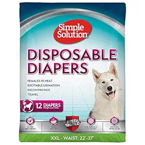 Simple Solution True Fit Disposable Dog Diapers for Female Dogs | Super Absorbent with Wetness Indicator | XXL | 12 Count