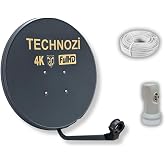 Technozi 70 cm &Ccedil;anak Anten Tekli Lnb 20 Metre Kablo
