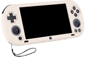 Schutzhülle für Trimui Smart Pro 5 inch, MOWYEOK Weiche Silikonhülle, Mit Stoßdämpfung, Anti Rutsch und Anti Kratz Funktion, Kompatibel mit Trimui Smart Pro 5 inch Hülle, mit Schlüsselband– Weiß