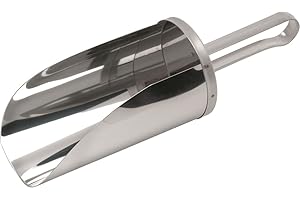 Genware NEV-19021 Flour Scoop, Stainless Steel, 8" Length, 1 L Capacity