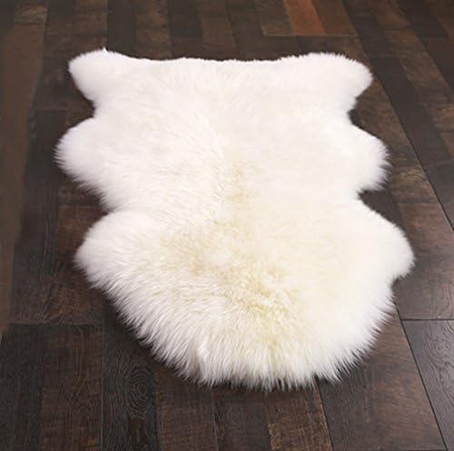 Large Faux Sheepskin Rug Chair Cover Fluffy Area Rug for Bedroom Livingroom Kids Room Baby Nursery Sofa Couch Throw (Off White, 2.5ft×4ft)