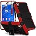 Produktbild Aventus ( Red ) Sony Xperia Z4 Mini Hülle Abdeckung Cover Case schutzhülle Tasche Protective Elegant Tough Survivor Fest Rugged Shock Proof Heavy Duty Case W / Back-Stand, LCD-Display Schutzfolie, Poliertuch und Mini-versenkbaren Stift